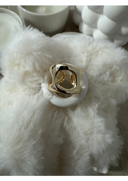 Kalın Oyuntulu Ayarlanabilir Gold Yüzük fiyatları