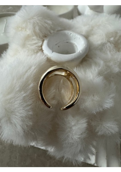 Kalın Oyuntulu Ayarlanabilir Gold Yüzük fırsatları