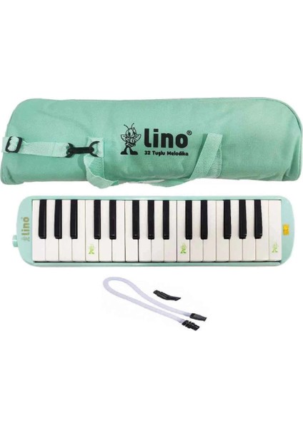 Lino 32 Tuşlu Bez Çantalı Melodika Pastel Yeşil