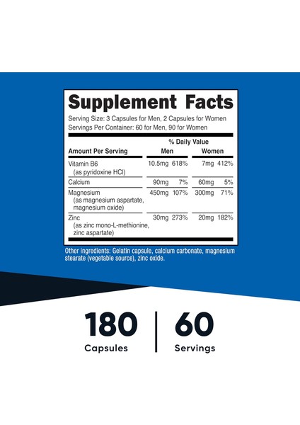 cost Zma Magnesium Zinc B6 Mineral Support 180 Caps fiyatları
