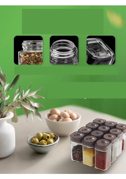 Cam Tuzluk Baharatlık – 360° Döner Kapaklı | 3 Delik Tipiyle Ayarlanabilir Akış 2 Adet 722179 fırsatları