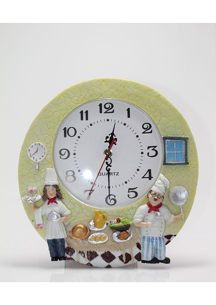 Aşçı Tasarımlı Polyester Duvar Saati Model 5