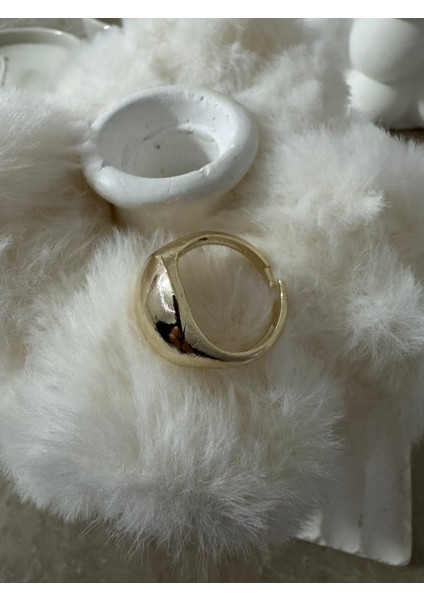 Bombe Yuvarlak Ayarlanabilir Gold Yüzük modelleri