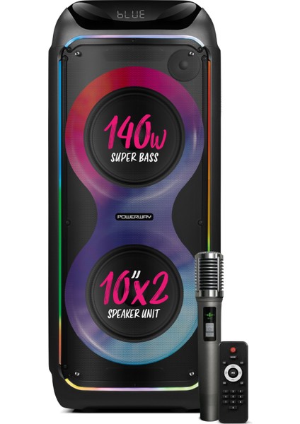 Woofer 140W Hoparlör Gitar Saz Girişli Karaoke Parti Ses Sistemi Dijital Ekran +Bass