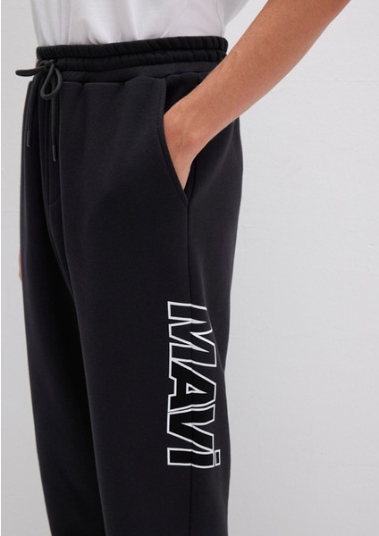 Mavi Logo Baskılı Siyah Eşofman Altı 0010208-900