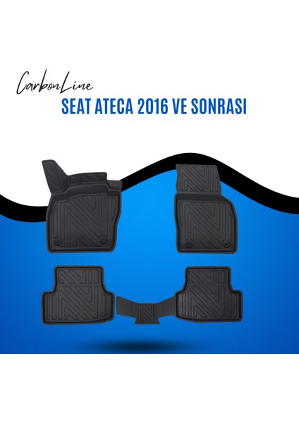 Seat Ateca 2016 ve Sonrası 3D Carbonline Araca Özel Paspas