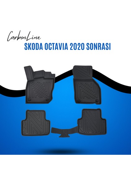 Skoda Octavıa 2020 Sonrası 3D Carbonline Araca Özel Paspas