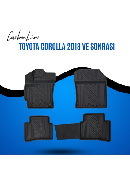 Toyota Corolla 2018 ve Sonrası 3D Carbonline Araca Özel Paspas