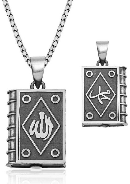 Gümüş Içi Açılabilen Allah Yazılı Muskalık Kolye