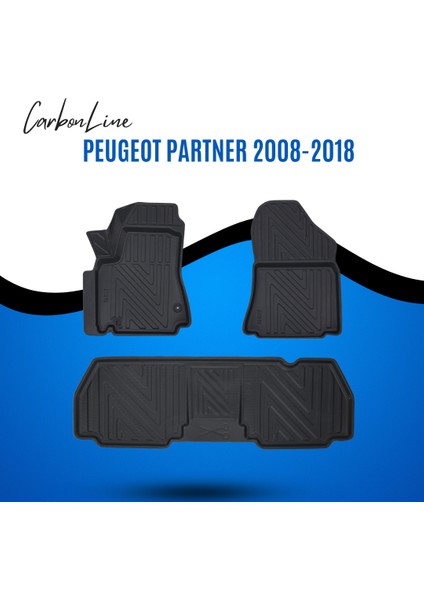 Peugeot Partner 2008-2018 3D Carbonline Araca Özel Paspas