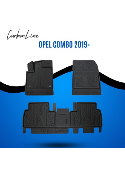 Opel Combo 2019+ 3D Carbonline Araca Özel Paspas