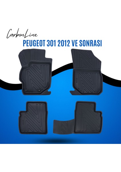 Peugeot 301 2012 ve Sonrası 3D Carbonline Araca Özel Paspas