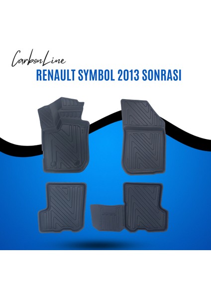 Renault Symbol 2013 Sonrası 3D Carbonline Araca Özel Paspas
