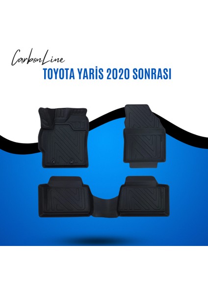 Toyota Yaris 2020 Sonrası 3D Carbonline Araca Özel Paspas