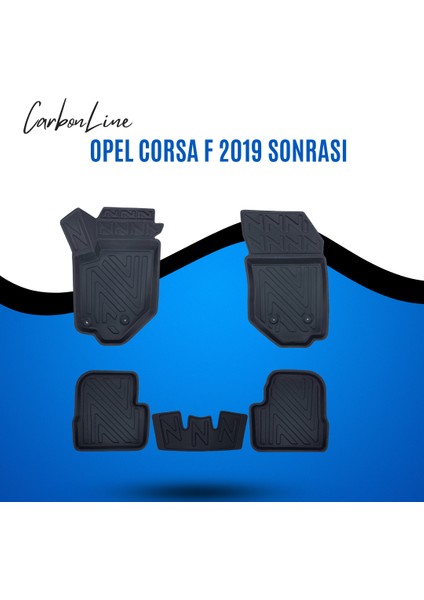 Opel Corsa F 2019 Sonrası 3D Carbonline Araca Özel Paspas