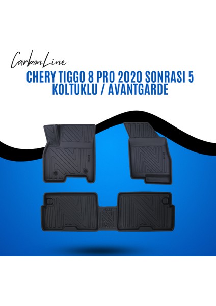 Chery Tıggo 8 Pro 2020 Sonrası 5 Koltuklu / Avantgarde 3D Carbonline Araca Özel Paspas
