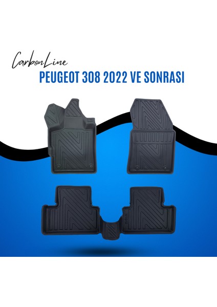 Peugeot Pgt 308 2022 ve Sonrası 3D Carbonline Araca Özel Paspas