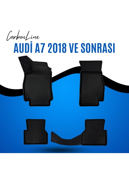 Audı A7 2018 ve Sonrası 3D Carbonline Araca Özel Paspas