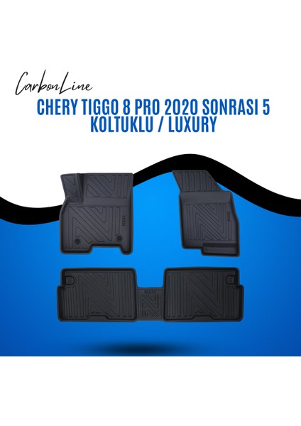 Chery Tıggo 8 Pro 2020 Sonrası 5 Koltuklu / Luxury 3D Carbonline Araca Özel Paspas