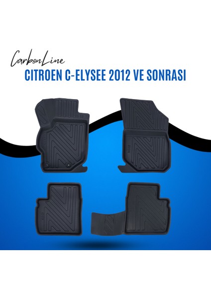 Cıtroen C-Elysee 2012 ve Sonrası 3D Carbonline Araca Özel Paspas