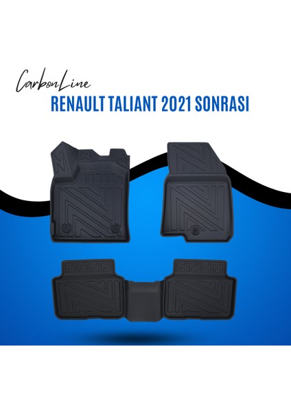 Renault Talıant 2021 Sonrası 3D Carbonline Araca Özel Paspas