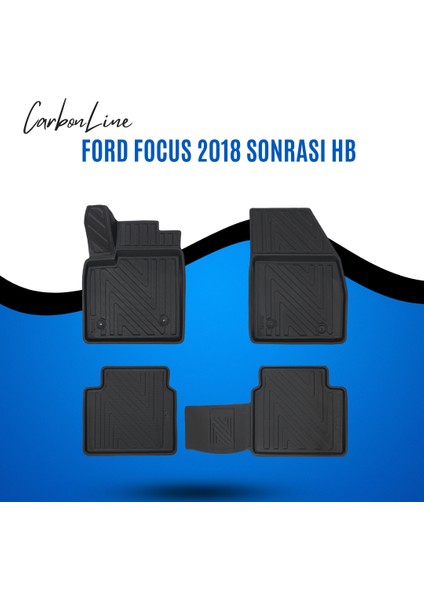 Ford Focus 2018 Sonrası Hb 3D Carbonline Araca Özel Paspas