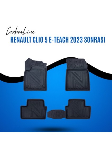 Renault Clıo 5 E-Teach 2023 Sonrası 3D Carbonline Araca Özel Paspas