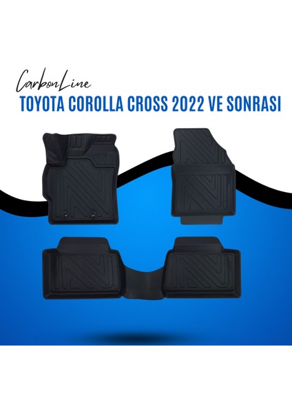 Toyota Corolla Cross 2022 ve Sonrası 3D Carbonline Araca Özel Paspas