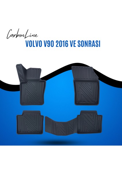 Volvo V90 2016 ve Sonrası 3D Carbonline Araca Özel Paspas