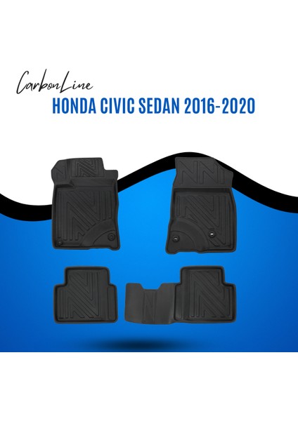 Honda Cıvıc Sedan 2016-2020 3D Carbonline Araca Özel Paspas