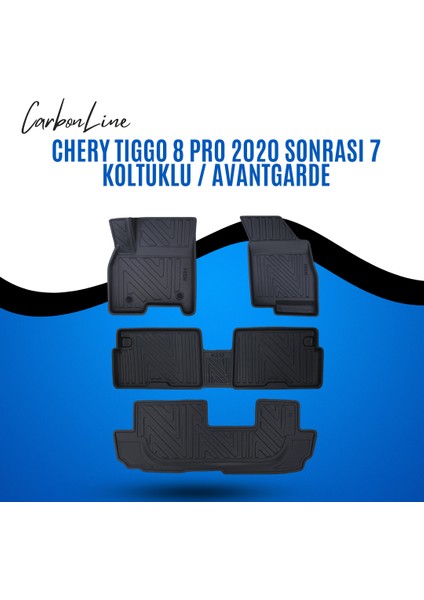 Chery Tıggo 8 Pro 2020 Sonrası 7 Koltuklu / Avantgarde 3D Carbonline Araca Özel Paspas