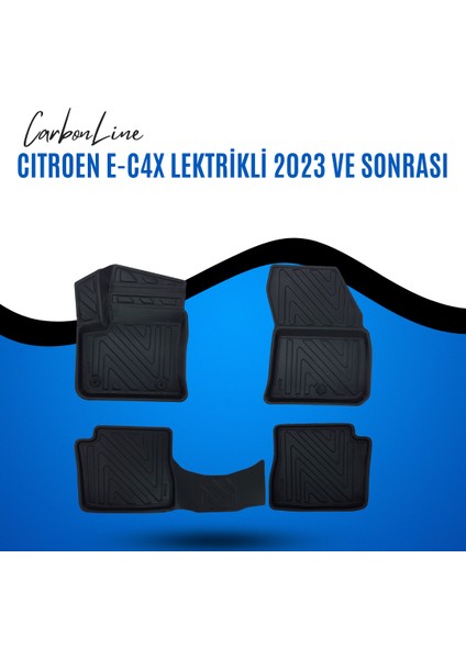 Cıtroen E-C4X Lektrikli 2023 ve Sonrası 3D Carbonline Araca Özel Paspas