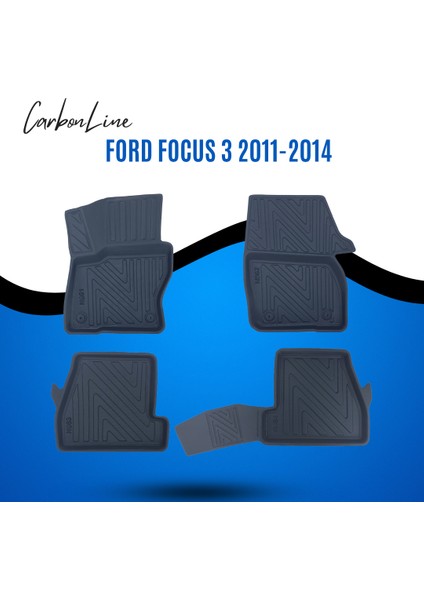Ford Focus 3 2011-2014 3D Carbonline Araca Özel Paspas