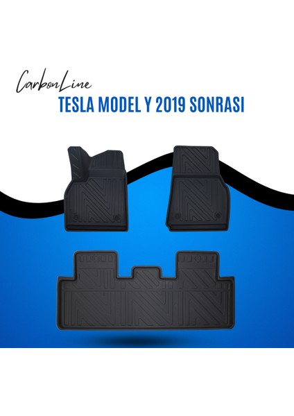 Tesla Model Y 2019 Sonrası 3D Carbonline Araca Özel Paspas