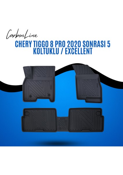 Chery Tıggo 8 Pro 2020 Sonrası 5 Koltuklu / Excellent 3D Carbonline Araca Özel Paspas