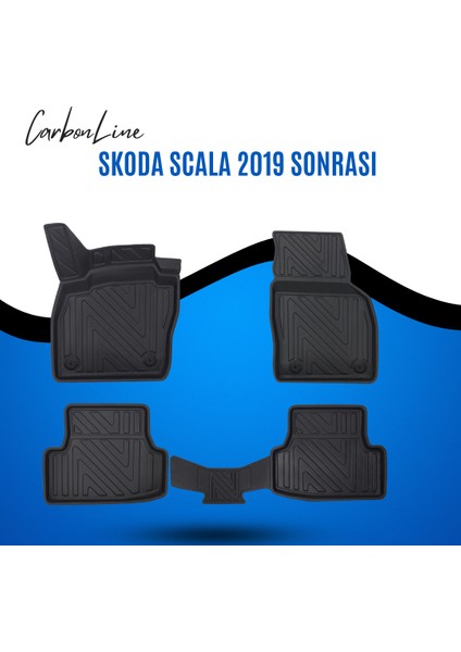 Skoda Scala 2019 Sonrası 3D Carbonline Araca Özel Paspas