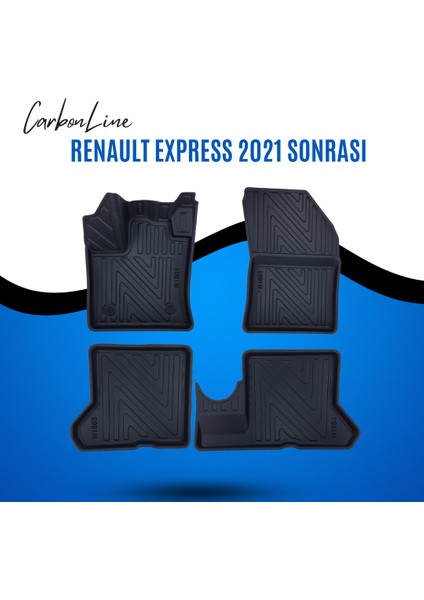 Renault Express 2021 Sonrası 3D Carbonline Araca Özel Paspas