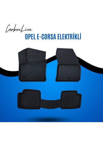 Opel E-Corsa Elektrikli 3D Carbonline Araca Özel Paspas