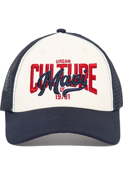 Mavi Logo Baskılı Beyaz Şapka 0911272-70069