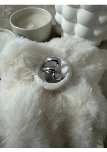 Sarmal Asimetrik Silver Yüzük