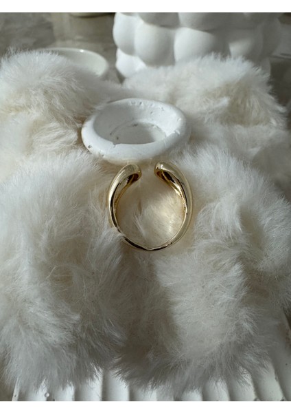Orta Açık Bombe Gold Ayarlanabilir Yüzük modelleri