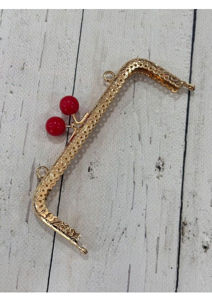 Çanta ve Cüzdan Klips Inci Boncuklu Köşeli Gold 15 cm