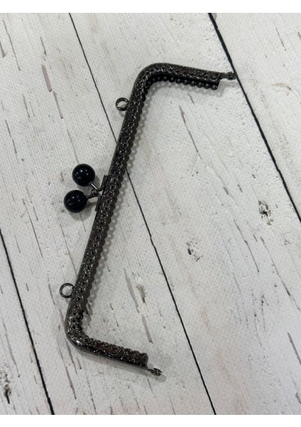 Çanta ve Cüzdan Klips Inci Boncuklu Köşeli Siyah 20 cm
