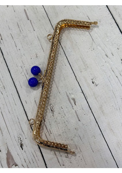 Çanta ve Cüzdan Klips Inci Boncuklu Köşeli Gold 20 cm