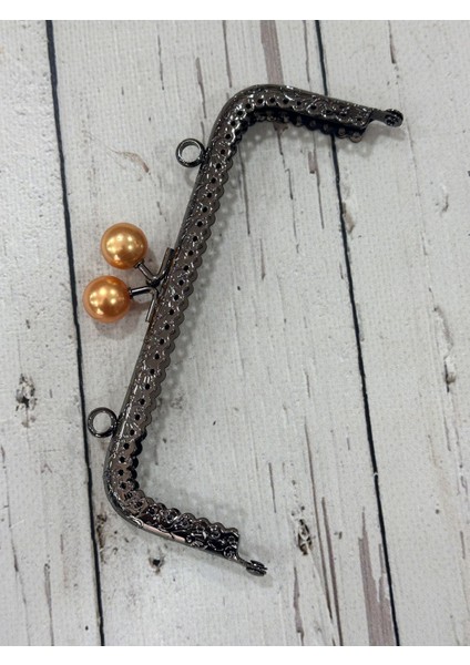 Çanta ve Cüzdan Klips Inci Boncuklu Köşeli Siyah 15 cm