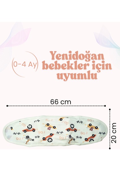 Bebek Yarım Kundak 0-4 Ay Erkek Araba Desenli %100 Pamuk Çift Taraflı Bel Destekli - Kemer Kundak indirimleri