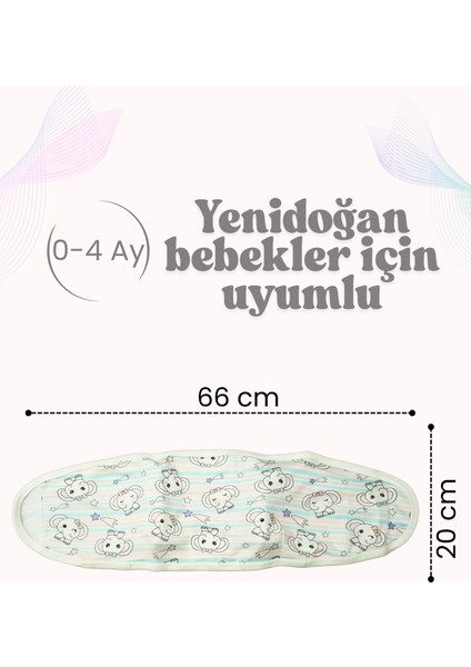 Kız Bebek Yarım Kundak 0-4 Ay Fil Desenli %100 Pamuk, Kemer Kundak Çift Taraflı Bel Destekli indirimleri