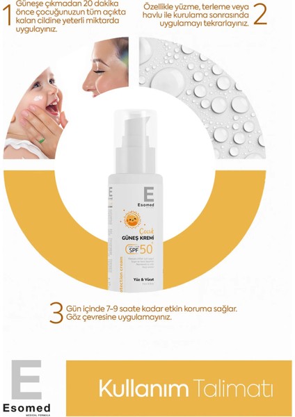 Çocuk Güneş Kremi Spf 50+ – Hassas Ciltler Için Suya Dayanıklı Yüksek Koruma fırsatları