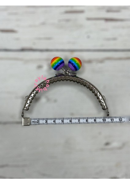 Çanta ve Cüzdan Klipsi Gökkuşağı Boncuklu 10,5 cm modelleri