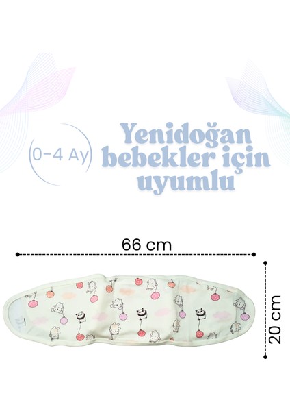 Hazır Yarım Kundak 0-4 Ay Balon Desenli %100 Pamuk Bebek Kundak Kemer, Çift Taraflı Bel Destekli indirimleri